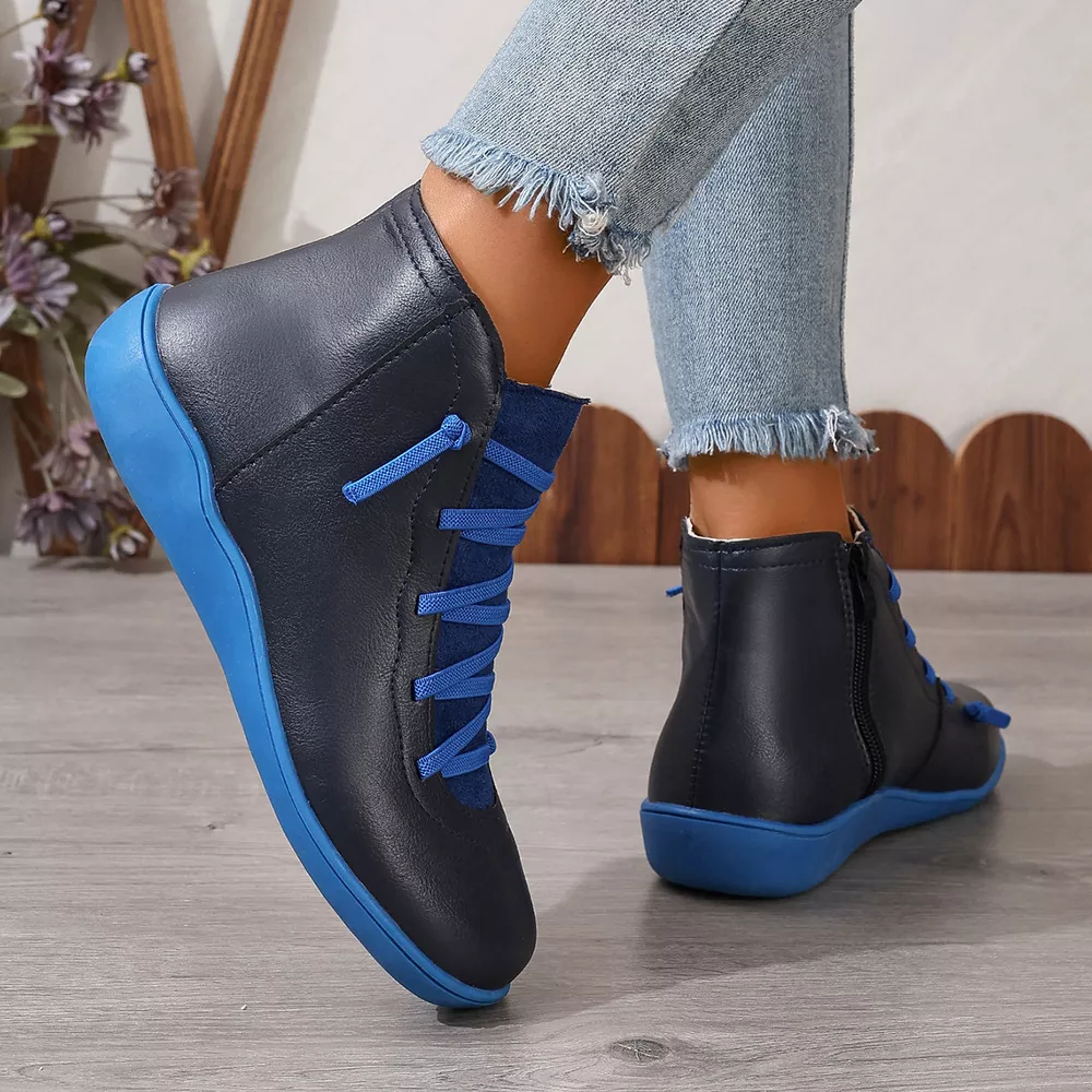 Lace-Up Faux Leather Ankle Boots, image 25