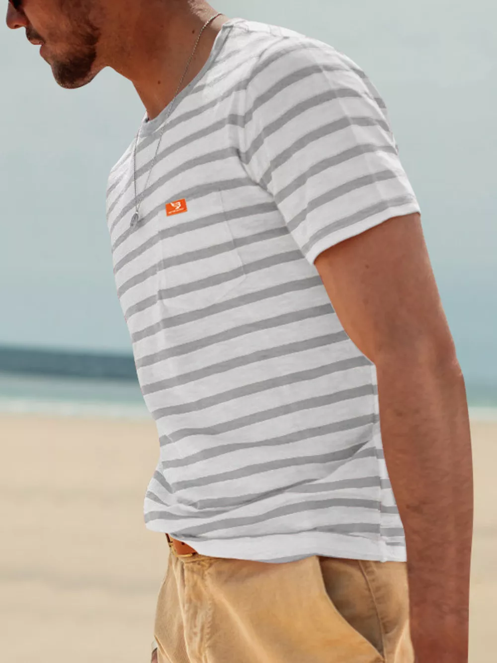 Men's Full Size Striped Pocket Short Sleeve T-Shirt Plus Size, image 6
