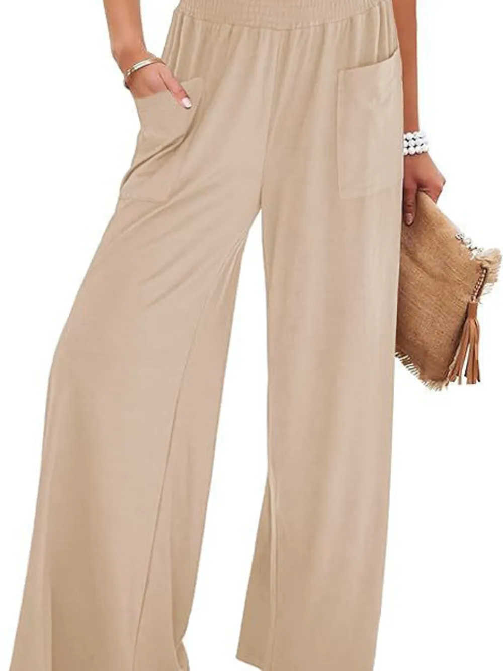 High-Waisted Wide Leg Pants with Pockets, image 9