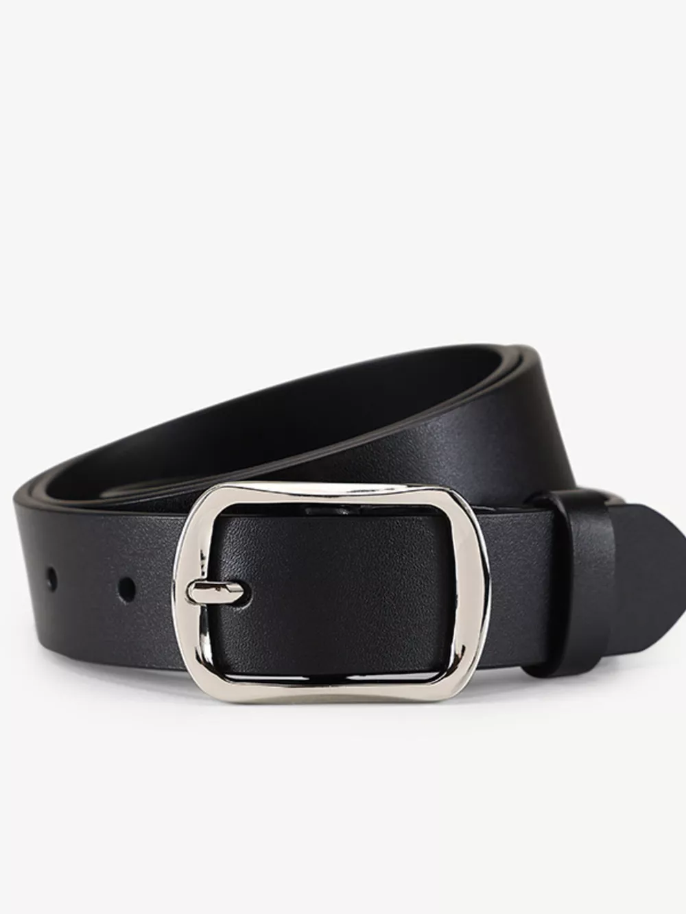 Classic Square Buckle Leather Belt