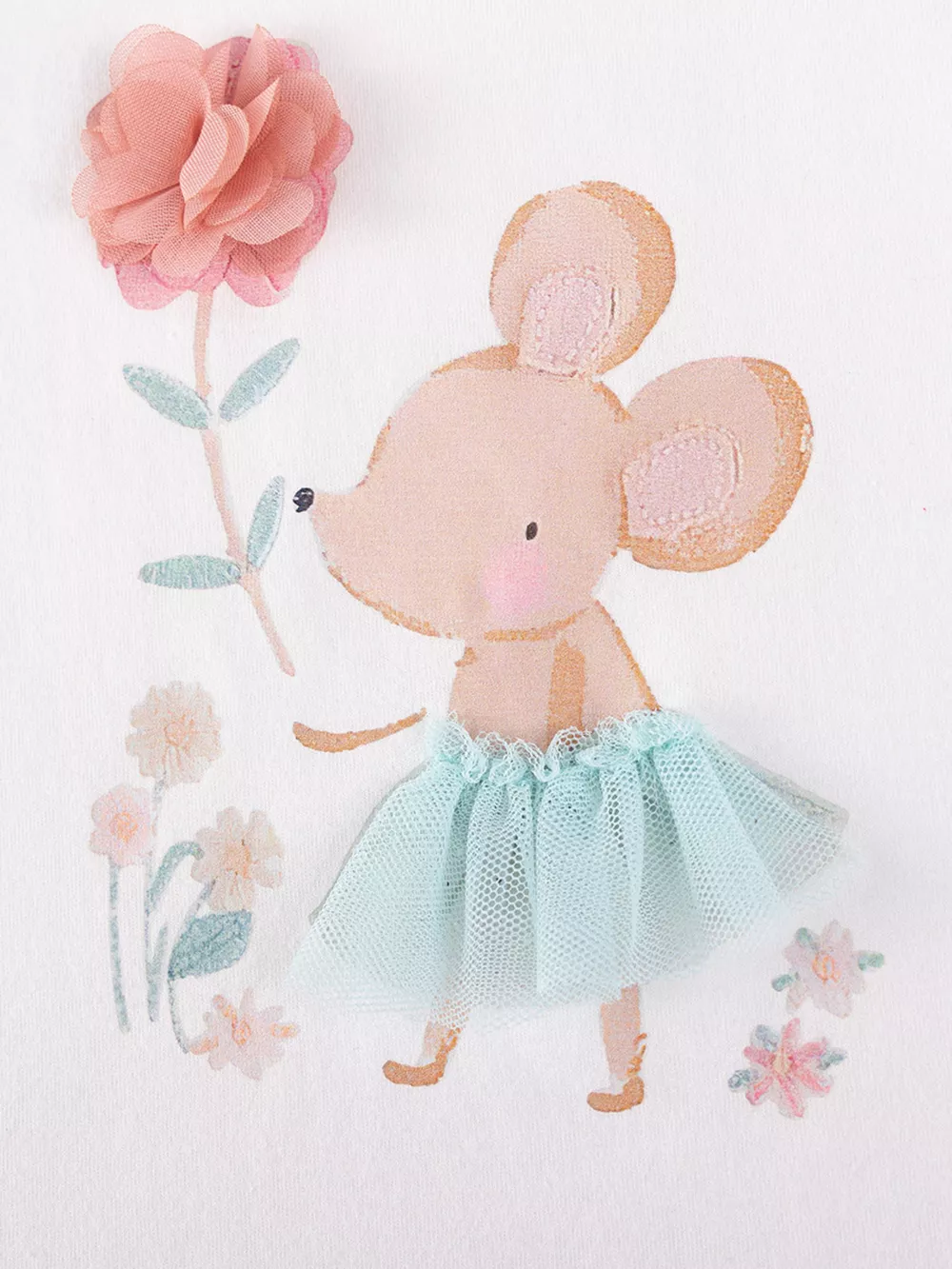 Children's Mouse Ruffle Sleeve Top & Floral Print Shorts Set, image 2