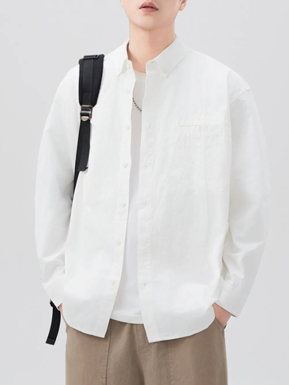 Men's Plus Size Button Up Long Sleeve Shirt, image 3
