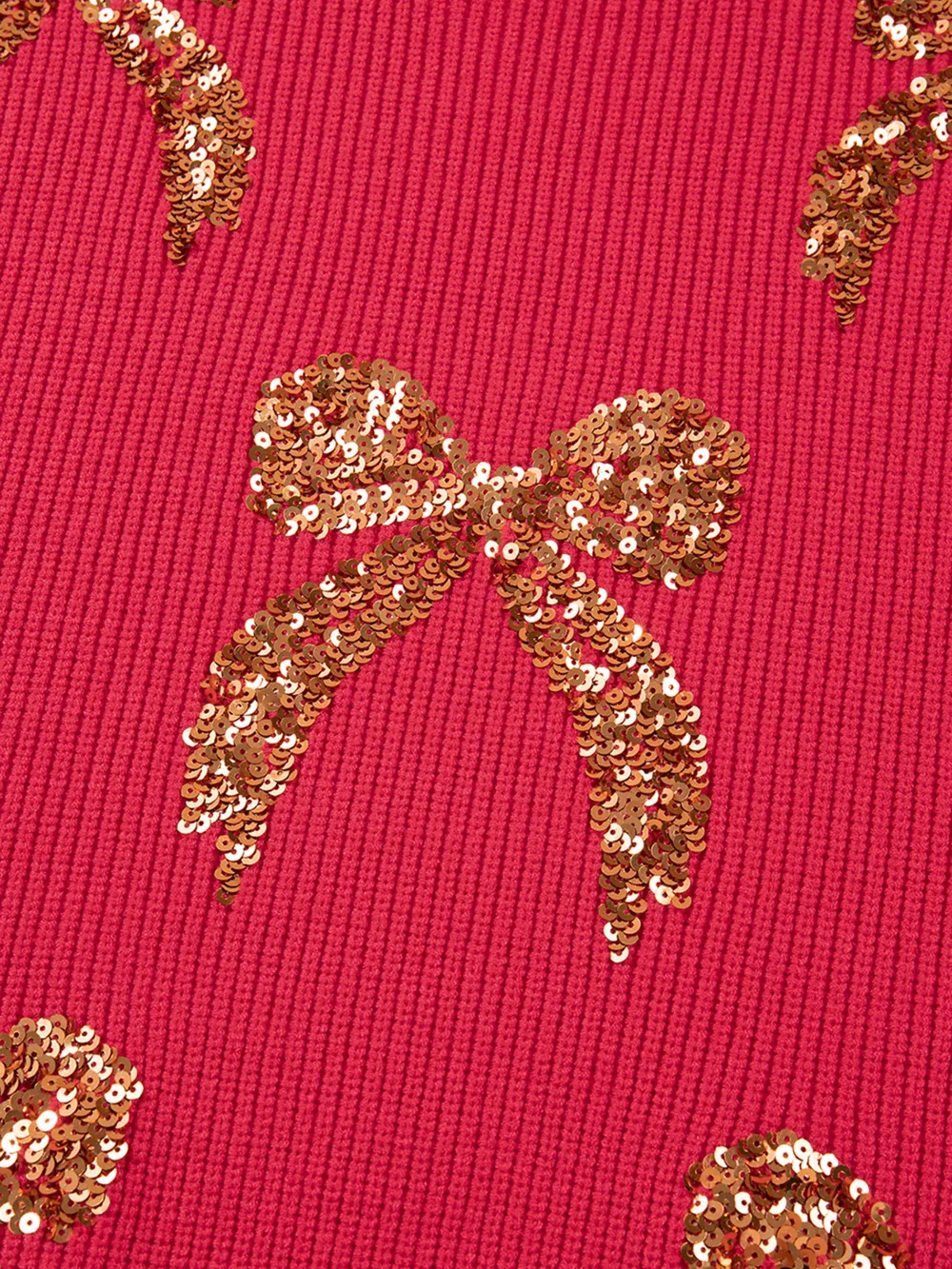 Sequin Bow Accent Drop Shoulder Sweater, image 4