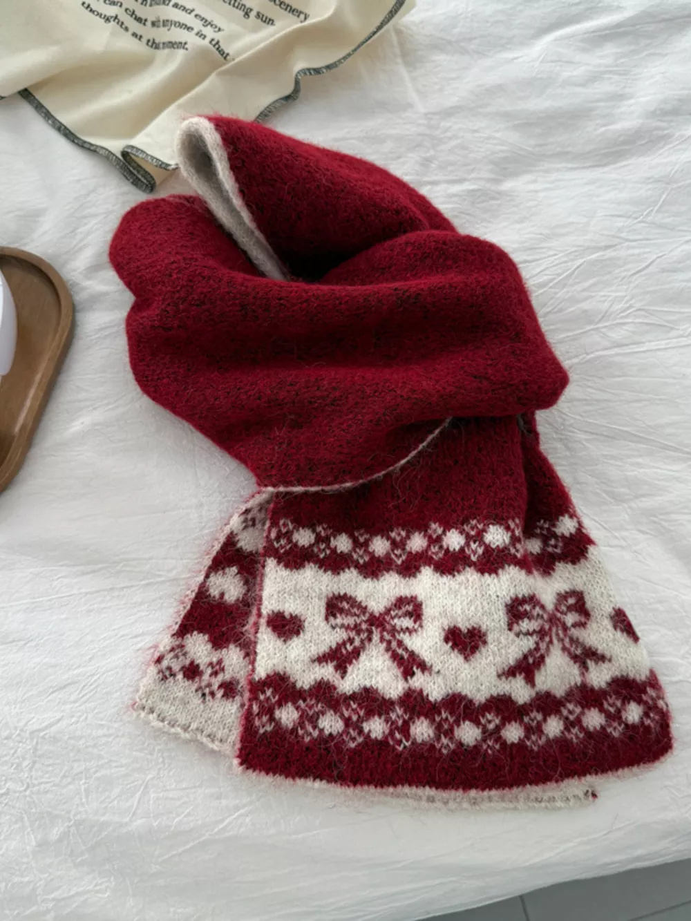 Warm Knitted Bowknot Scarf, image 2