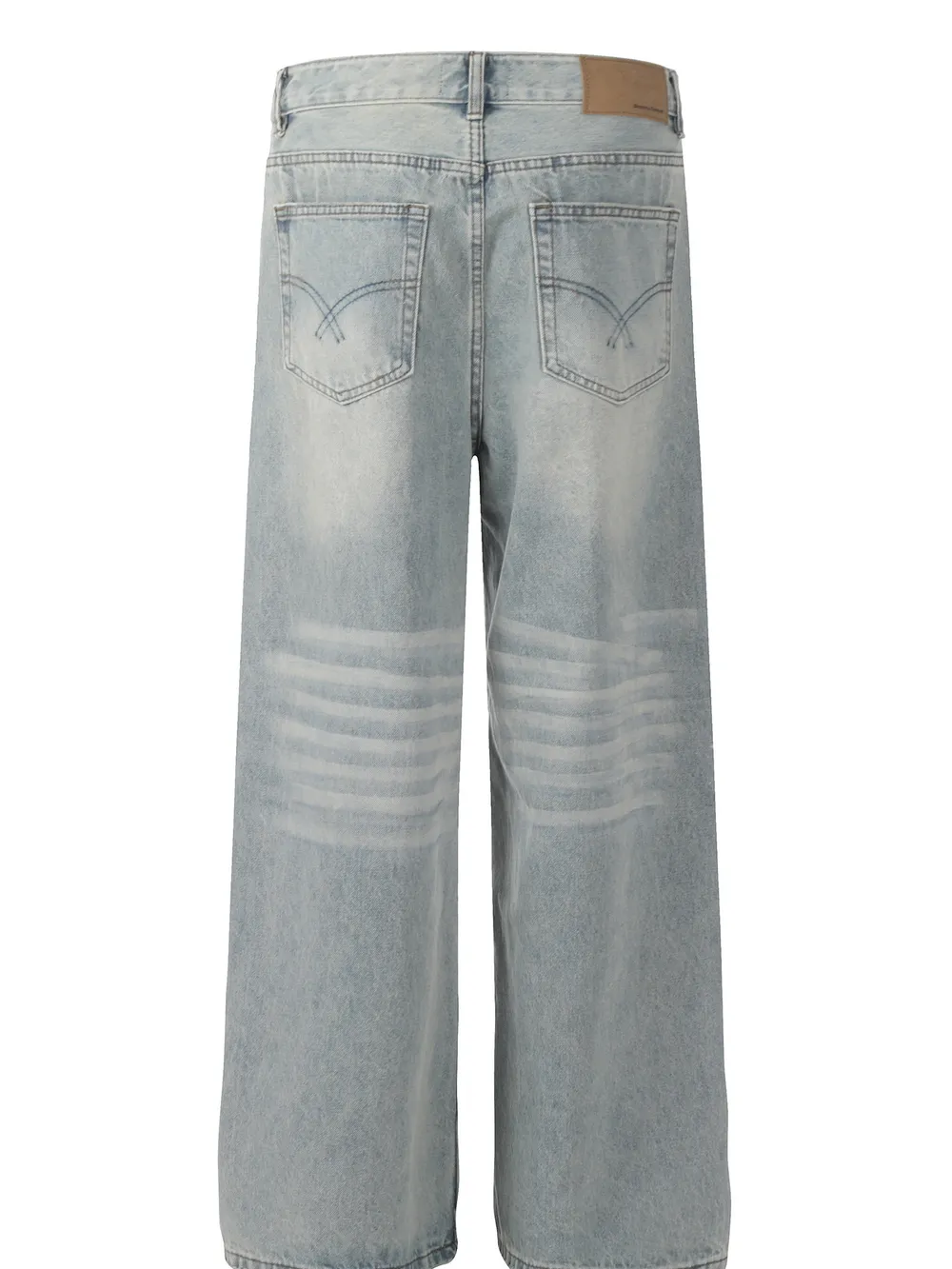 Men's Wash Wide Leg Relaxed Fit Jeans, image 3