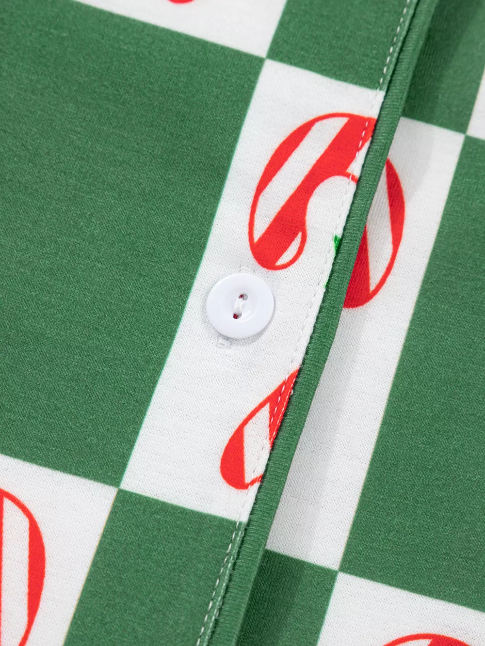 Candy Cane Checkered Pattern 2pcs Pajama Set, image 7