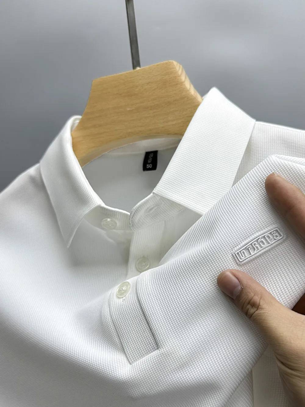 Men's Plus Size Button Detail Short Sleeve Polo, image 8
