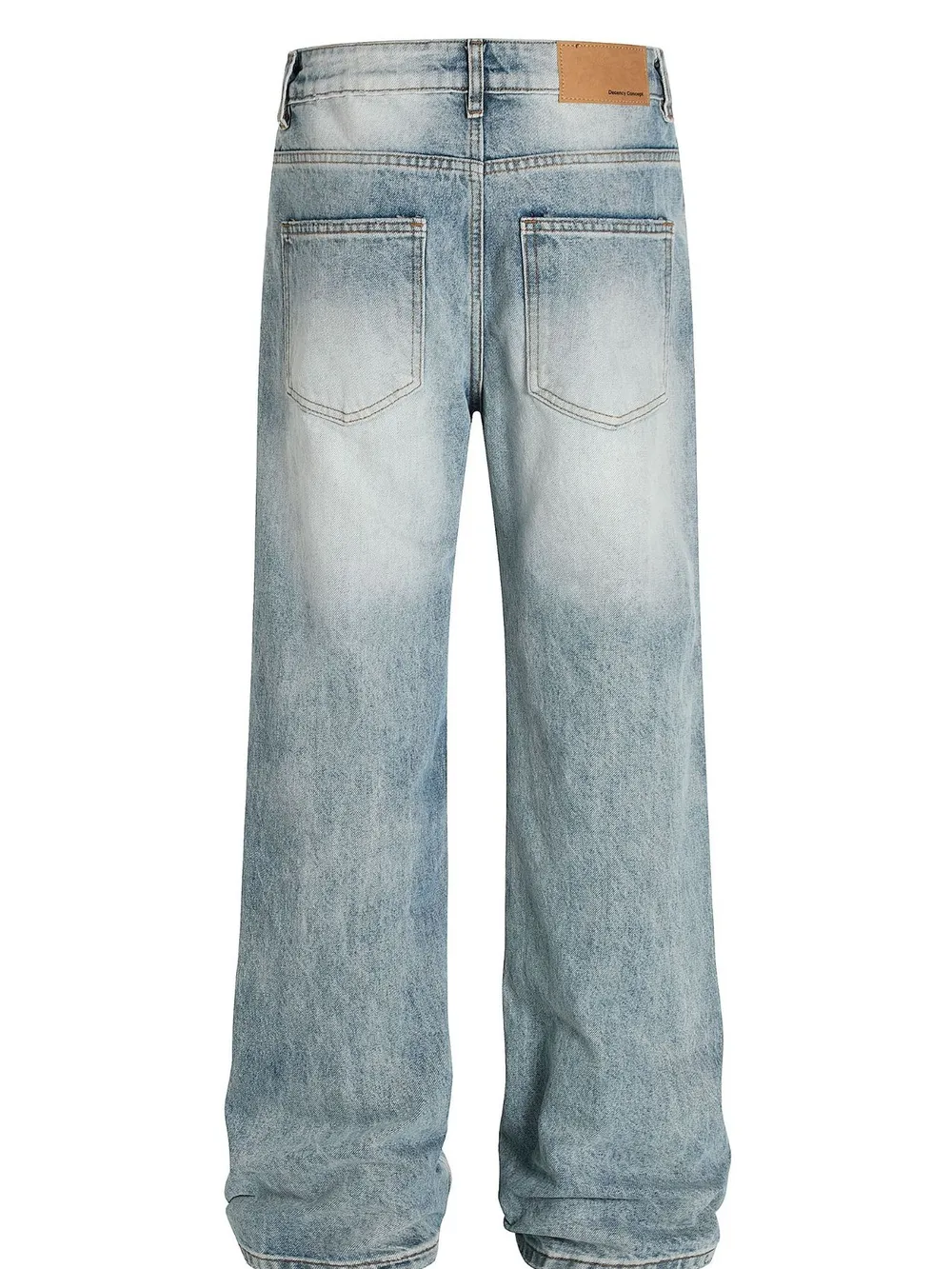 Men's Vintage Washed Distressed Wide-Leg Jeans, image 3