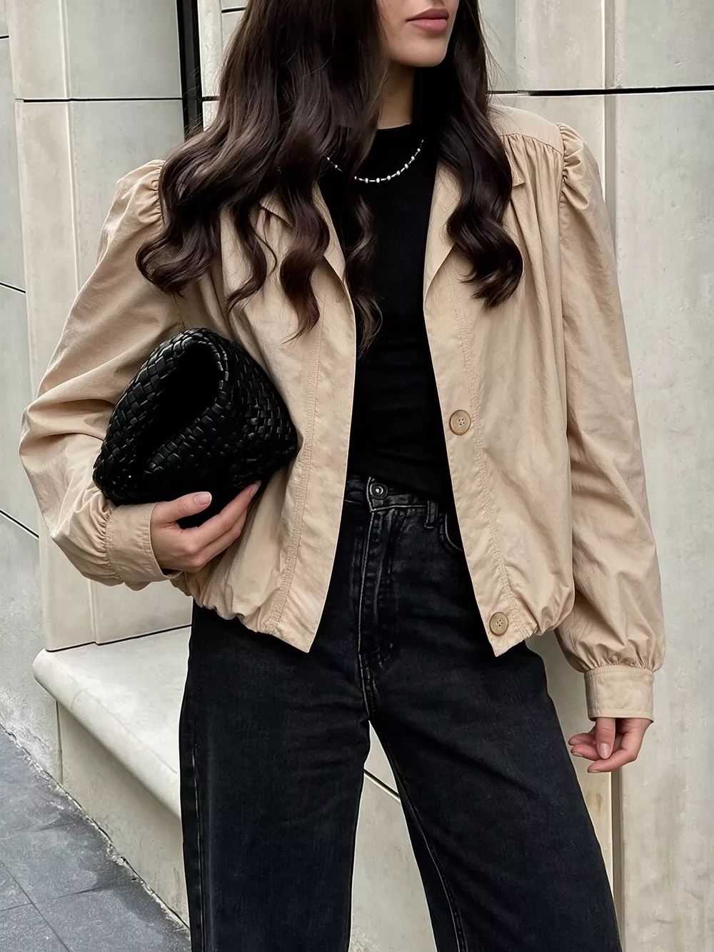Button-Down Puff-Sleeve Jacket, image 3