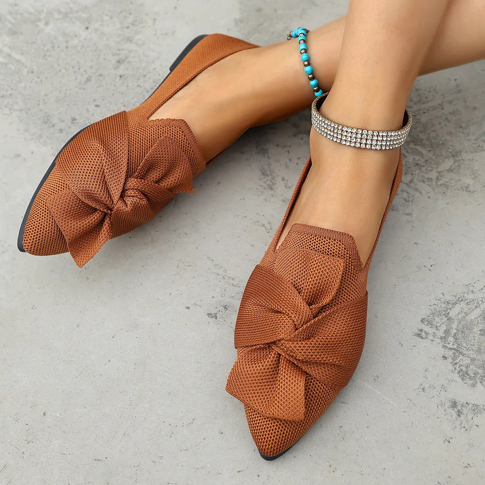 Bow Point Toe Flats Slip-Ons, image 3