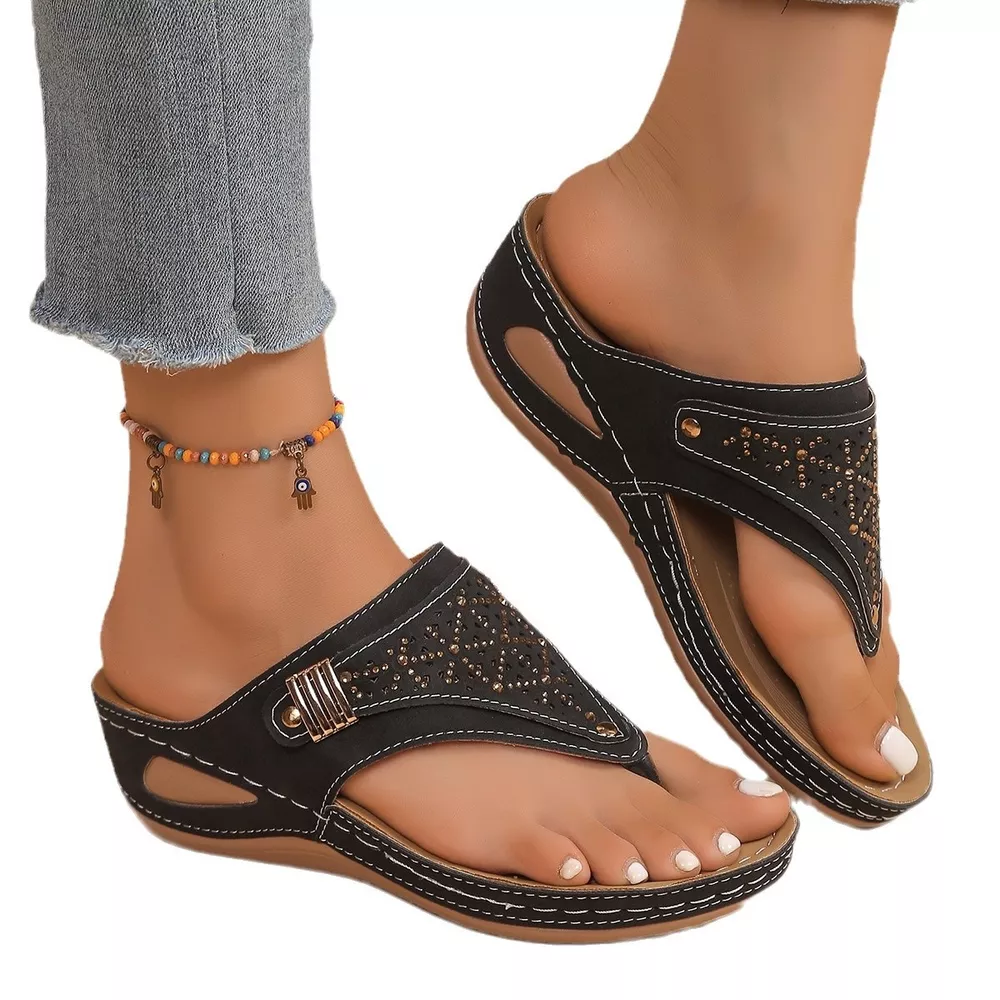 Toe Post Wedge Sandals, image 9