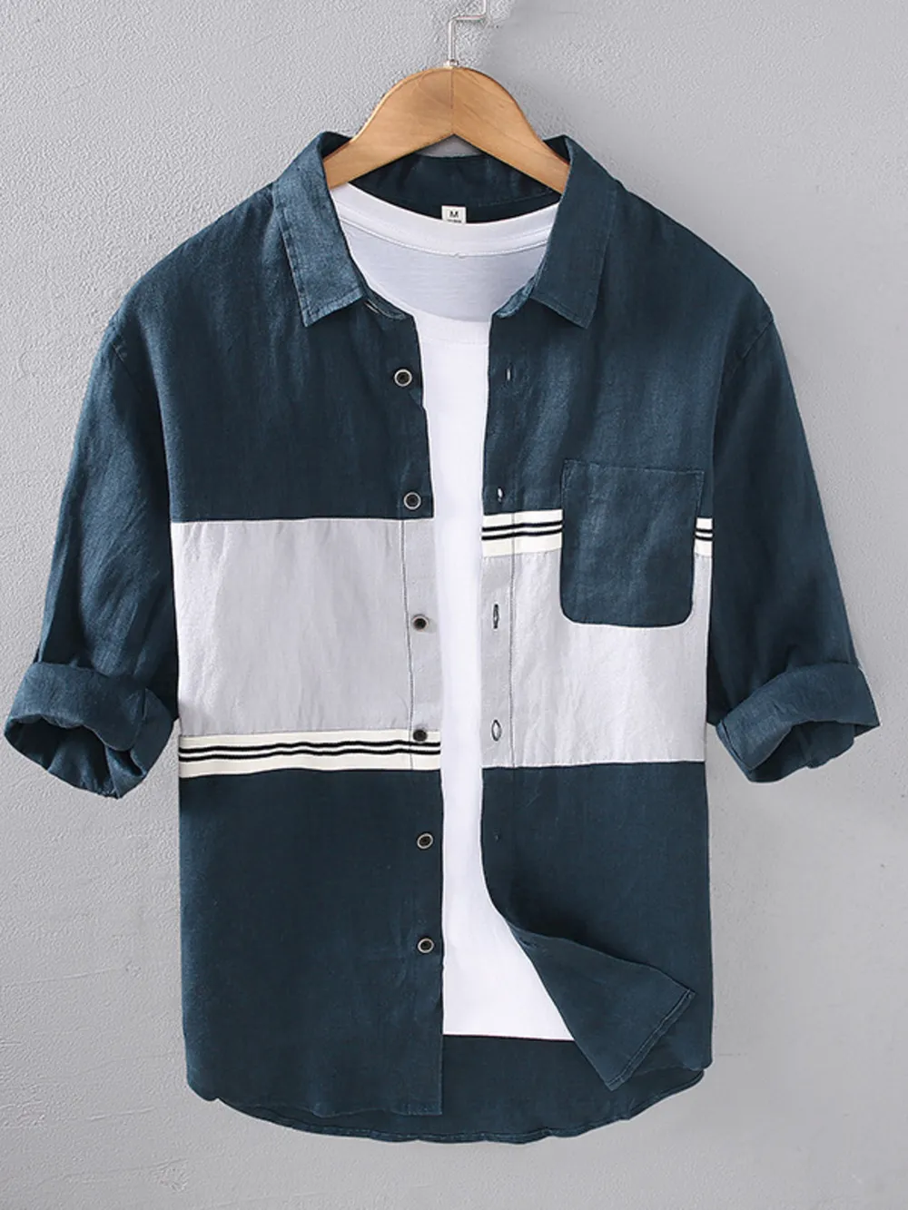 Men's Plus Size Button Up Long Sleeve Shirt