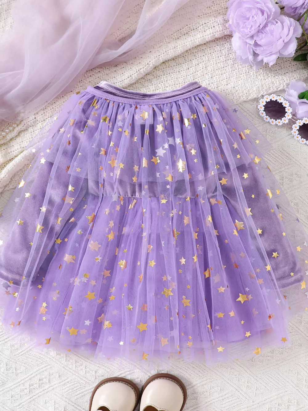 Children's Halloween Velvet Dress and Mesh Cape Set, image 6