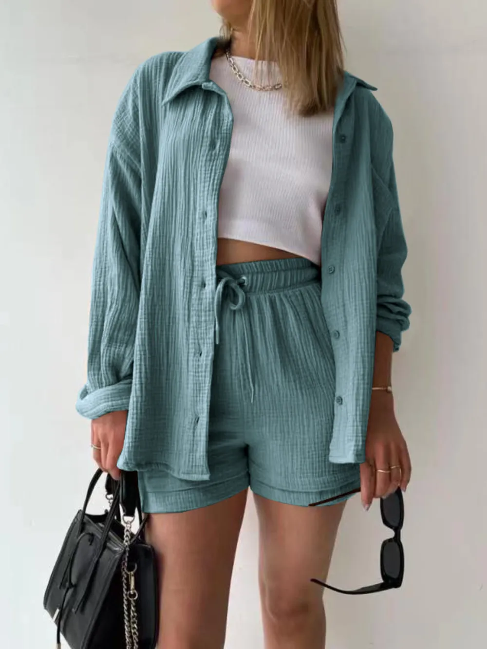 Button Up Shirt and Shorts Set, image 15