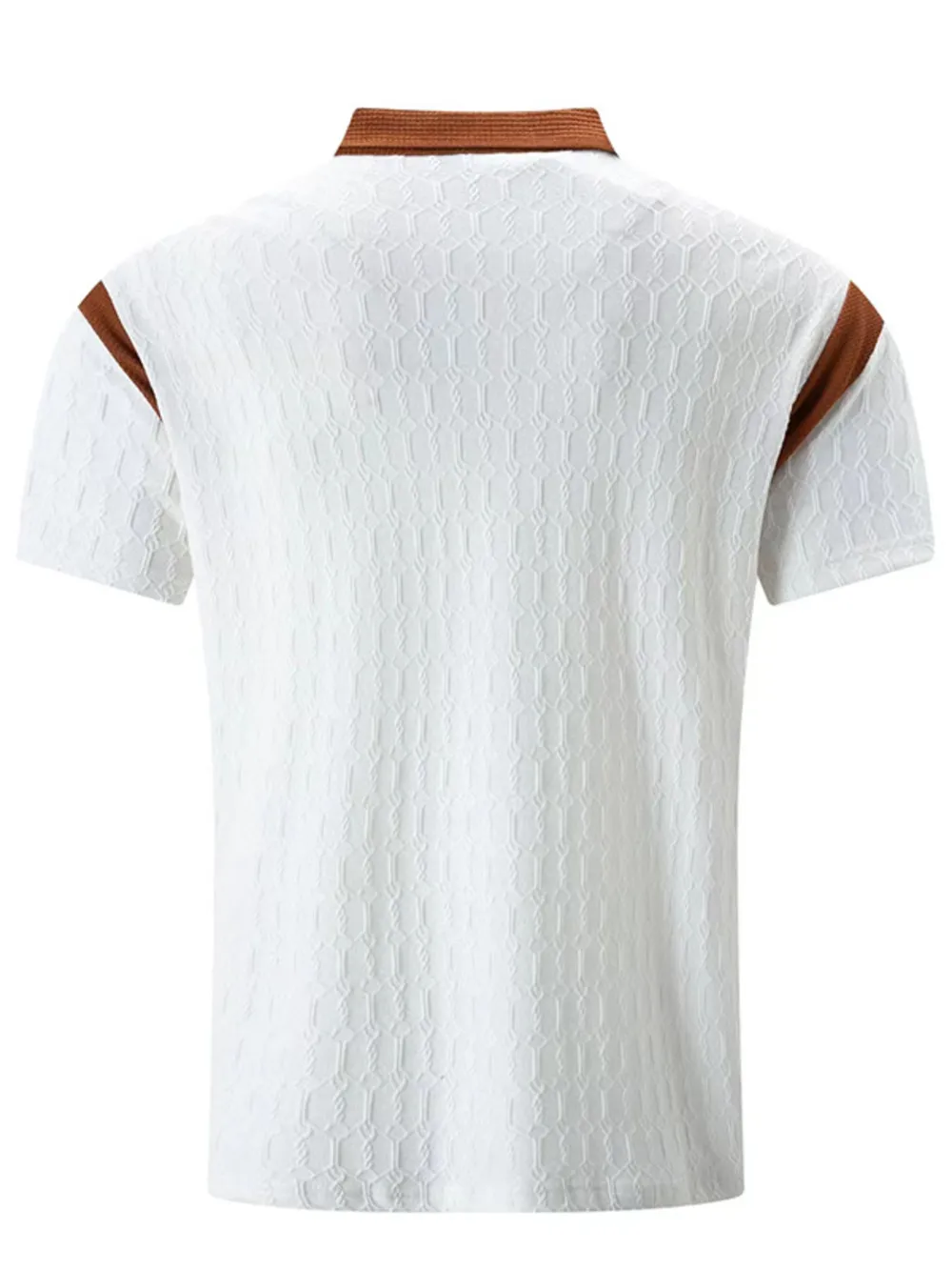 Men's Full Size Textured Short Sleeve Polo Plus Size, image 6