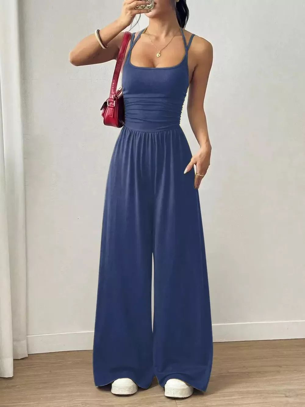 Spaghetti Strap Wide Leg Jumpsuit, image 17