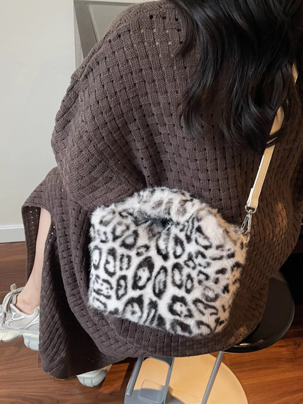 Leopard Plush Crossbody Bag, image 7