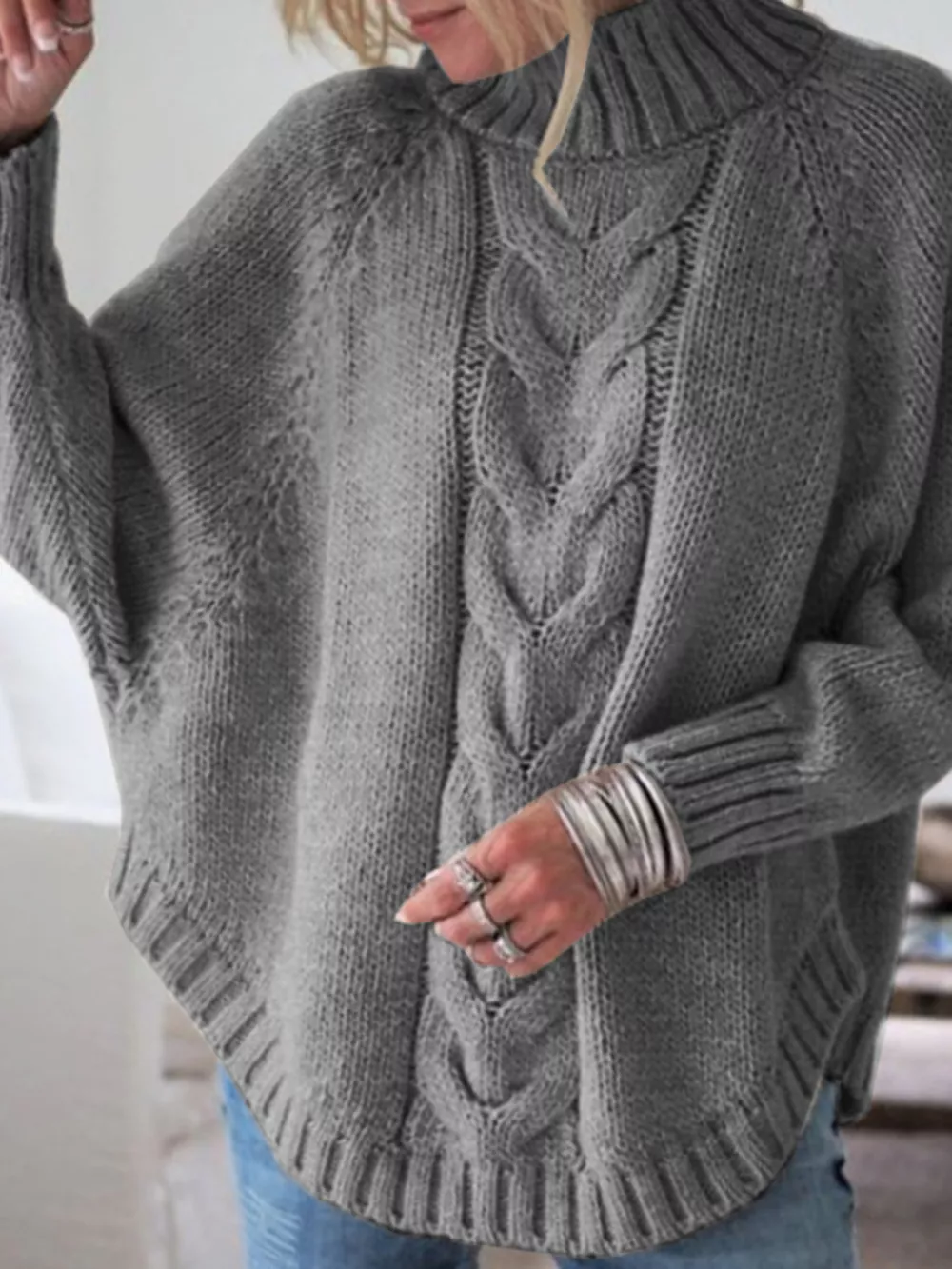 Cable-Knit Long Sleeve Sweater, image 17