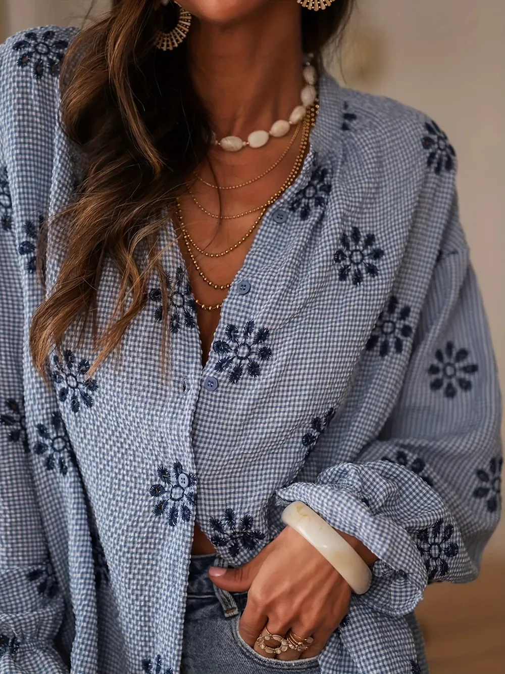 Floral Textured Button Up Shirt, image 2
