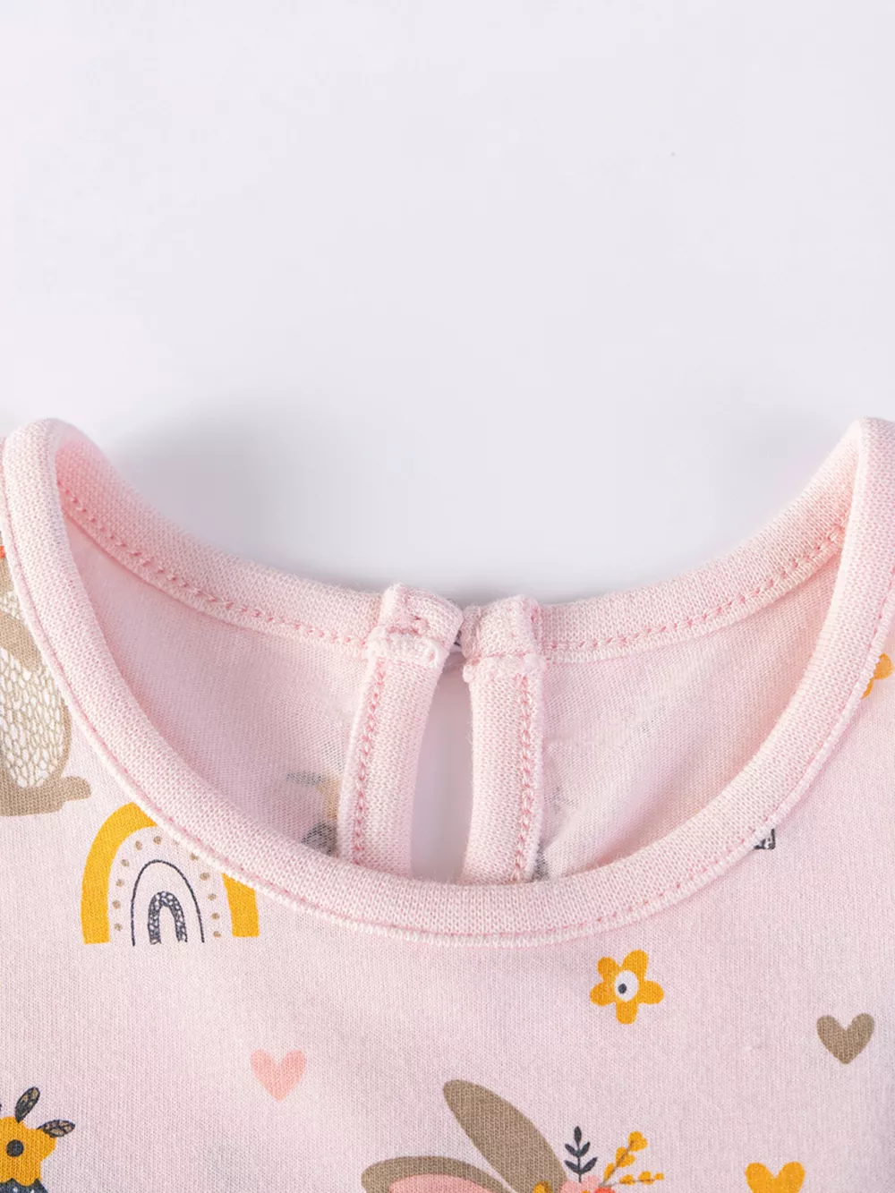 Children's Tiered Bunny Rainbow Print Casual Dress, image 2