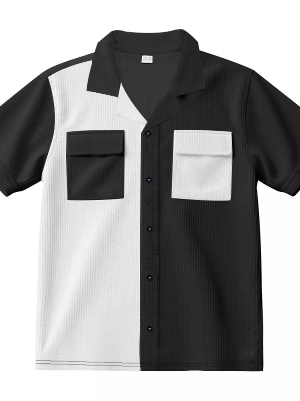 Men's Full Size Two-Tone Textured Short Sleeve Shirt Plus Size, image 9