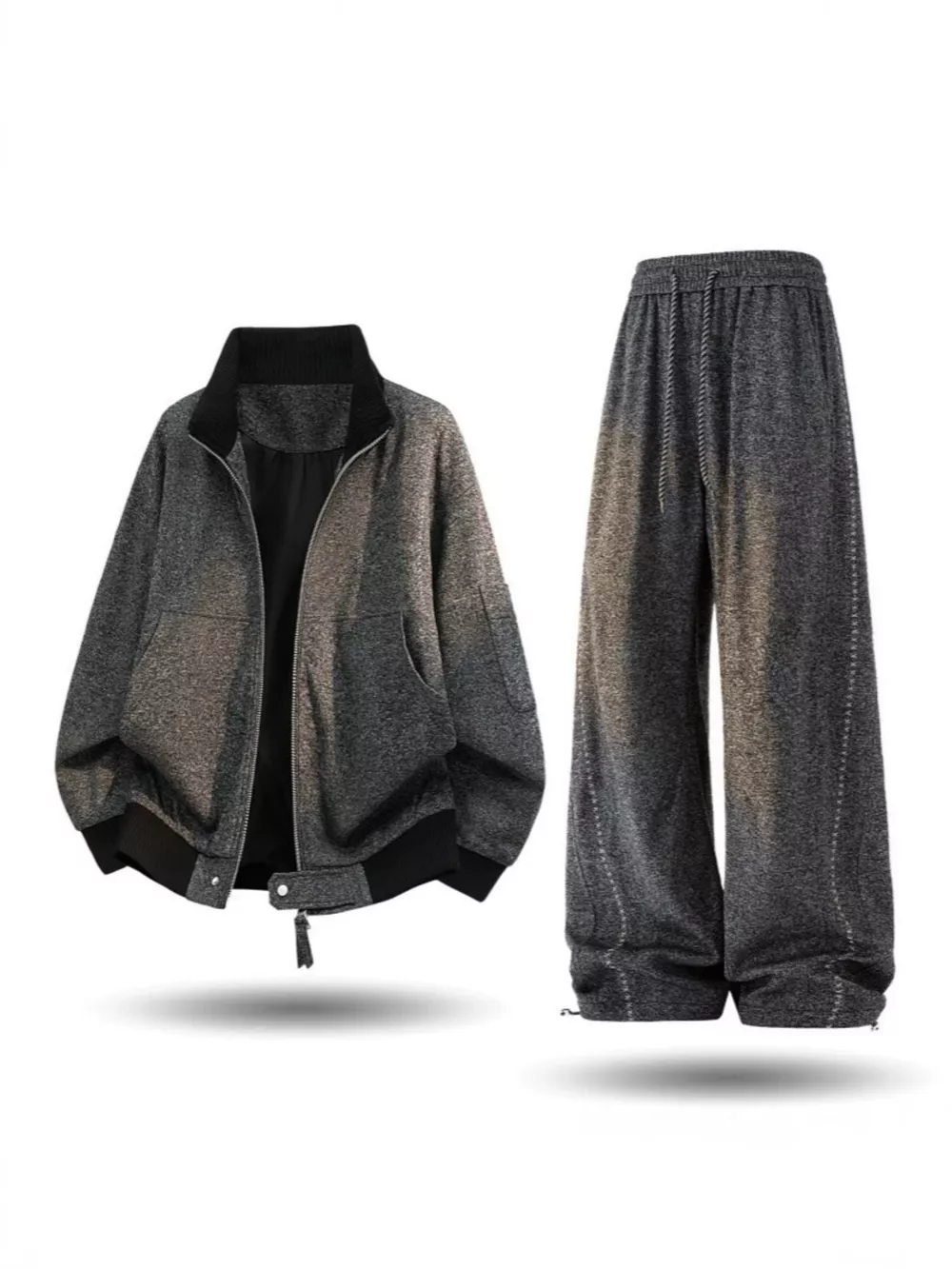 Men's Plus Size Thick Jacket and Pants Tracksuit Set