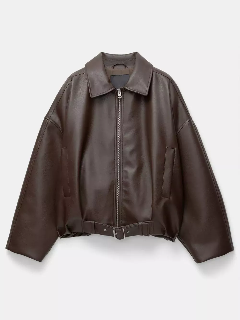 Faux Leather Zip Up Jacket, image 11