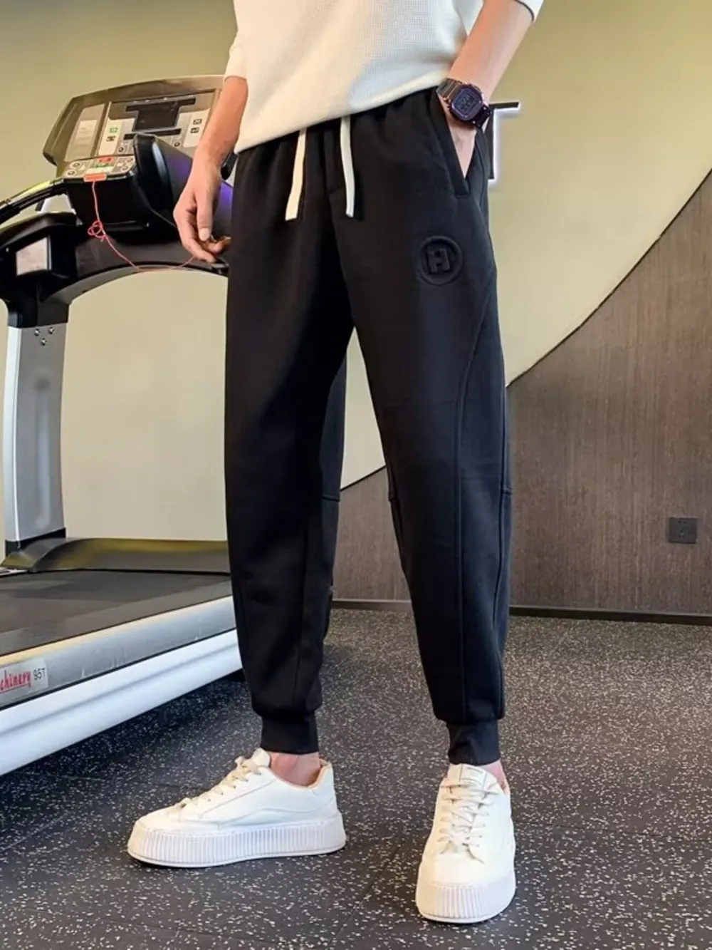 Men's Plus Size Drawstring Joggers with Pockets