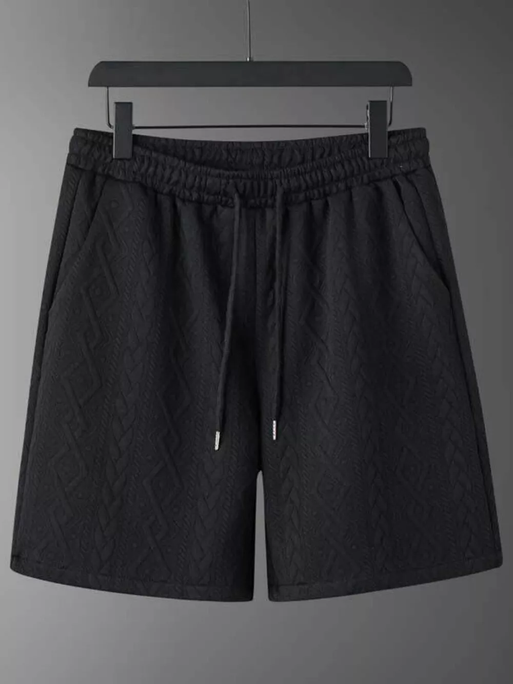 Men's Textured Knit Short Sleeve Polo & Shorts Set, image 12