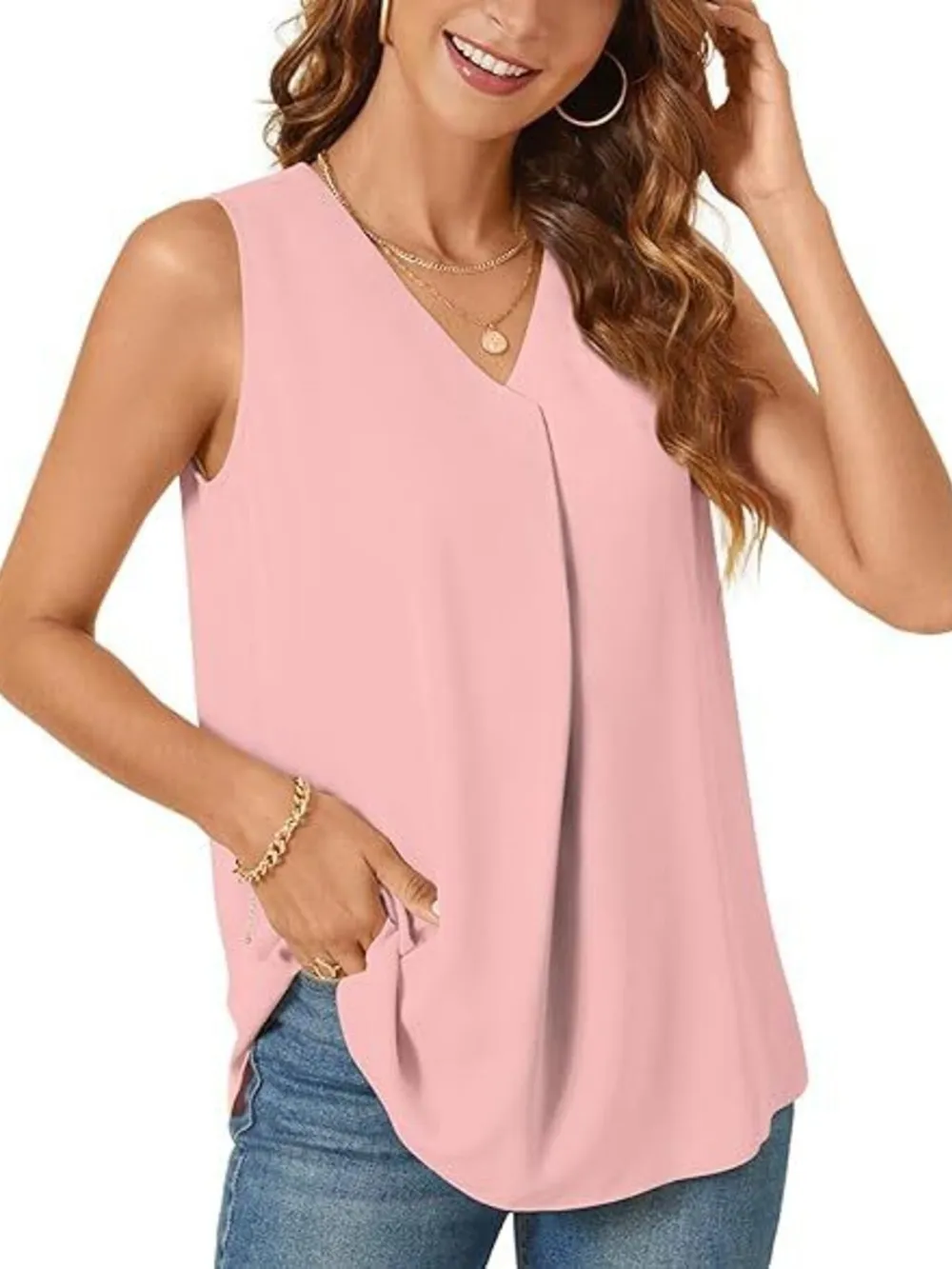 Full Size V-Neck Sleeveless Tank Top Plus Size, image 11