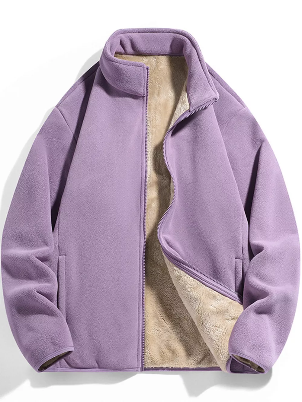 Men's Plus Size Fleece Lined Zip-Up Top, image 7
