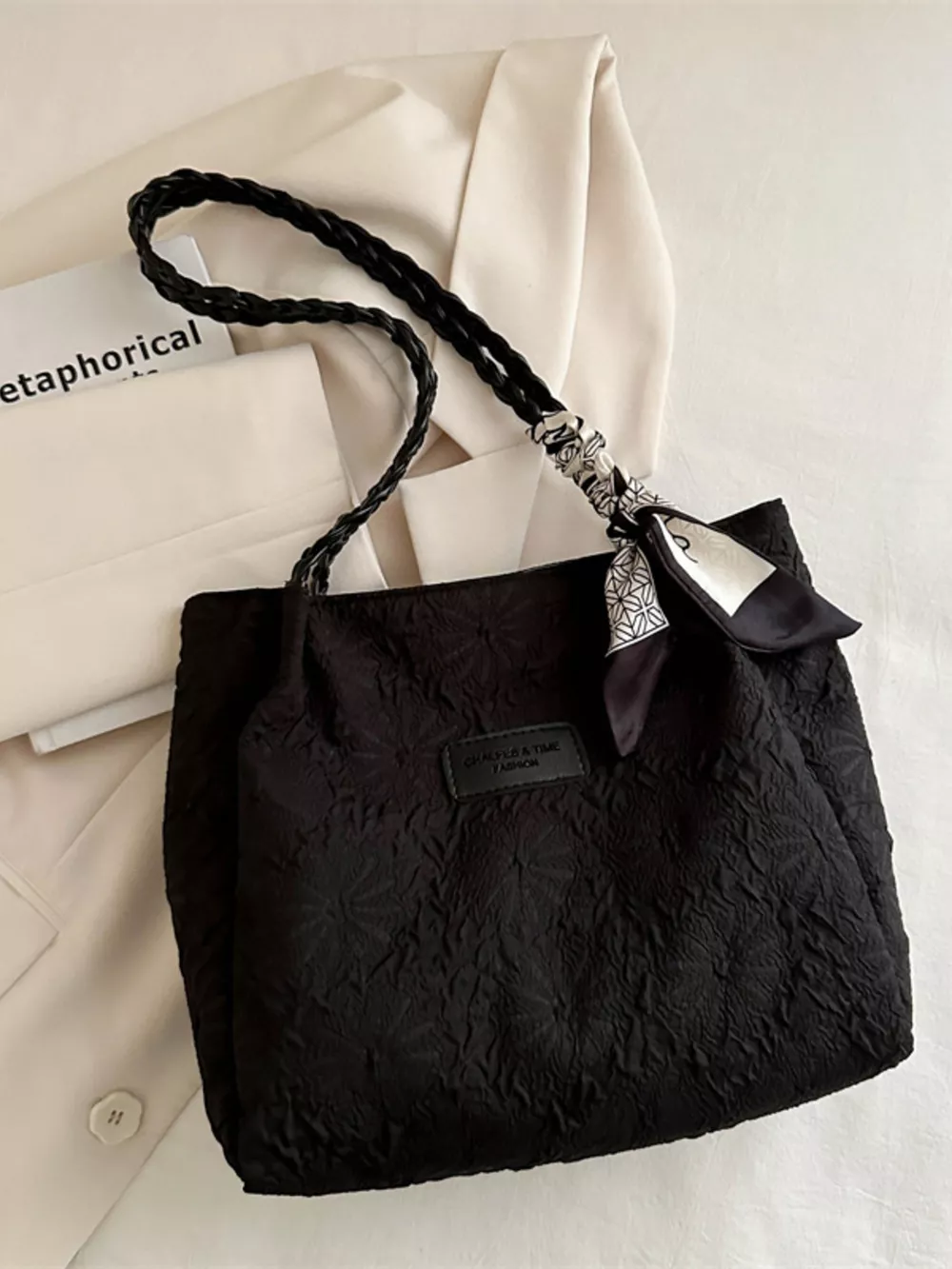 Braided Handle Tote Bag, image 11