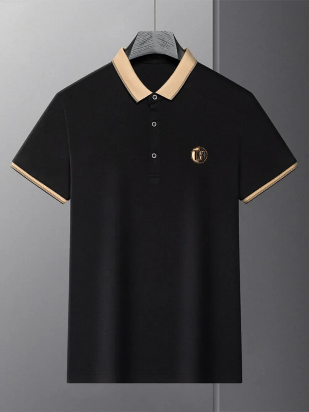 Men's Plus Size Contrast Collar Short Sleeve Polo Shirt, image 5