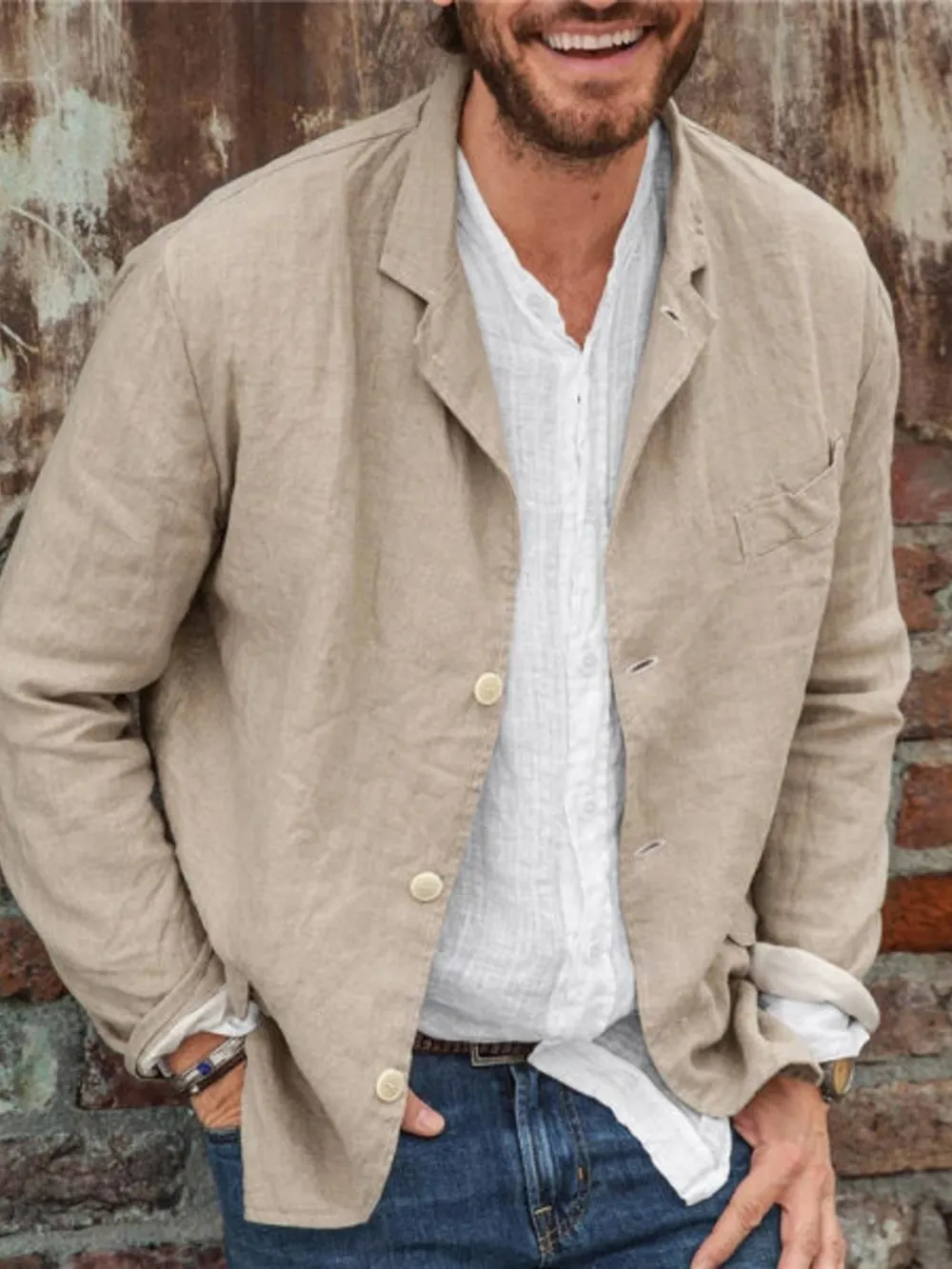 Men's Full Size Button Up Long Sleeve Shacket Plus Size, image 4