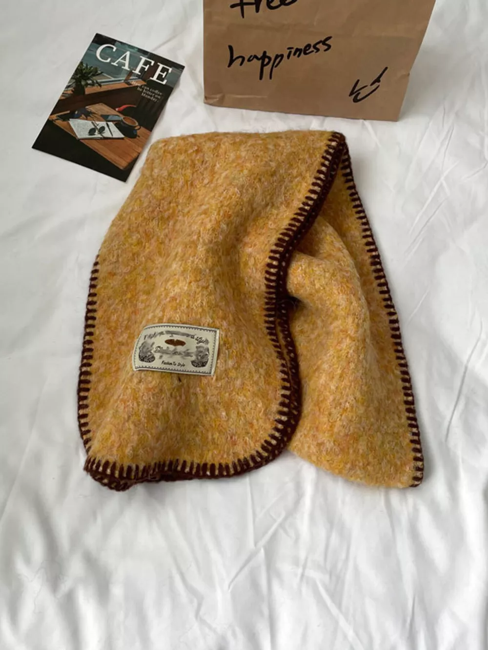 Contrast Trim Plush Winter Scarf, image 10