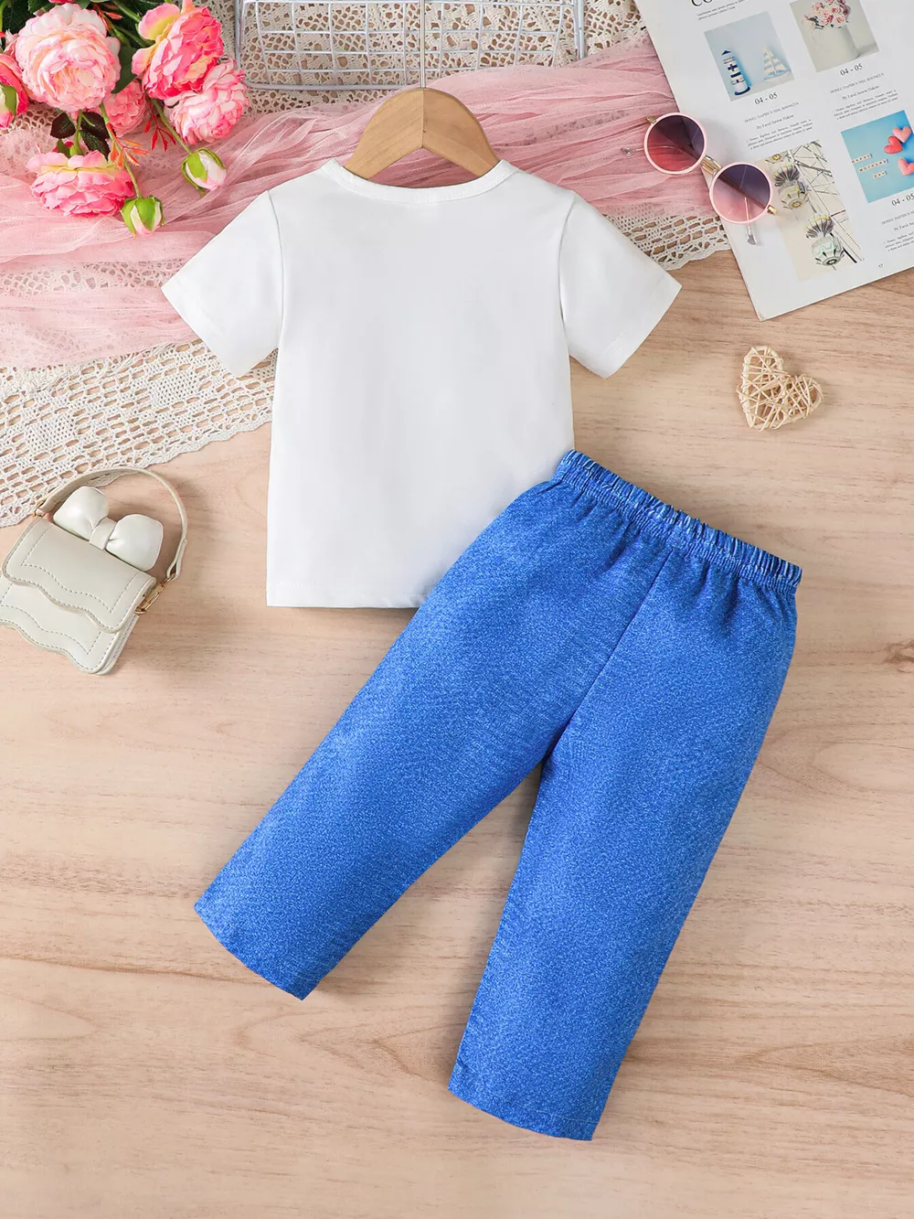 Children's Heart Print Casual Kids Set, image 2