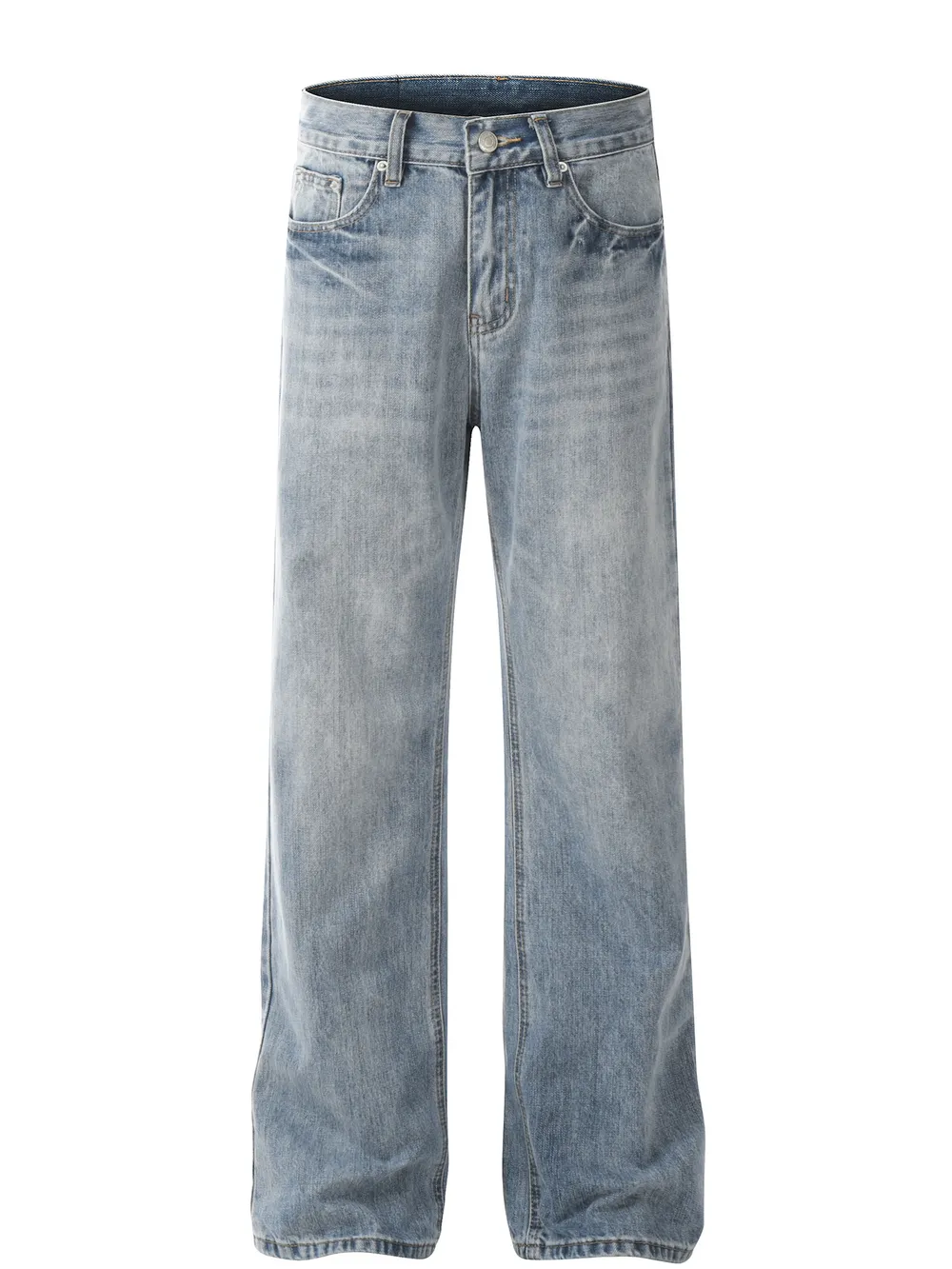Men's Washed Wide Leg Relaxed Fit Jeans