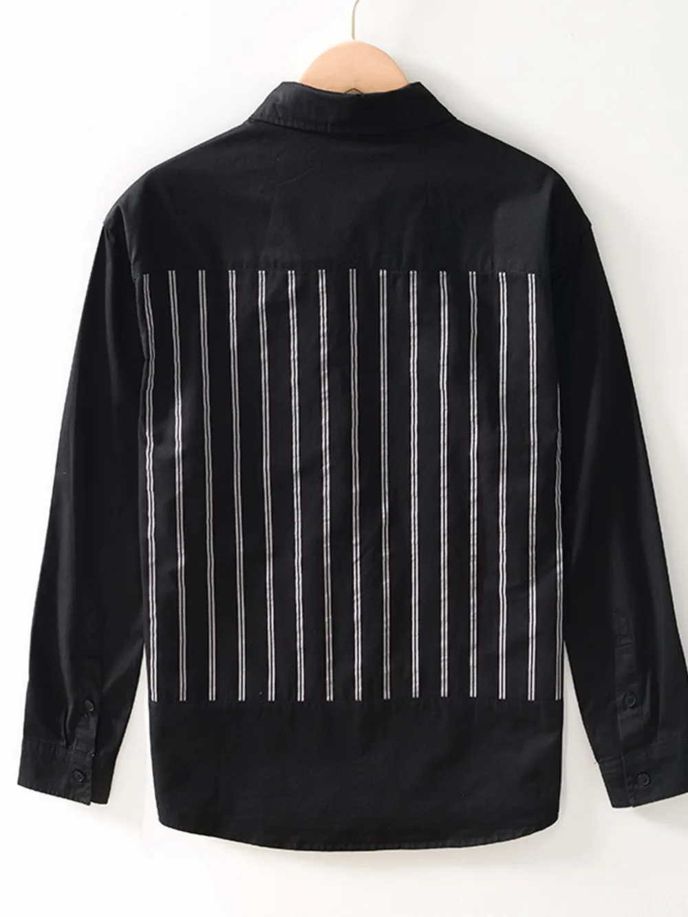 Men's Plus Size Striped Button Up Long Sleeve Shirt, image 7