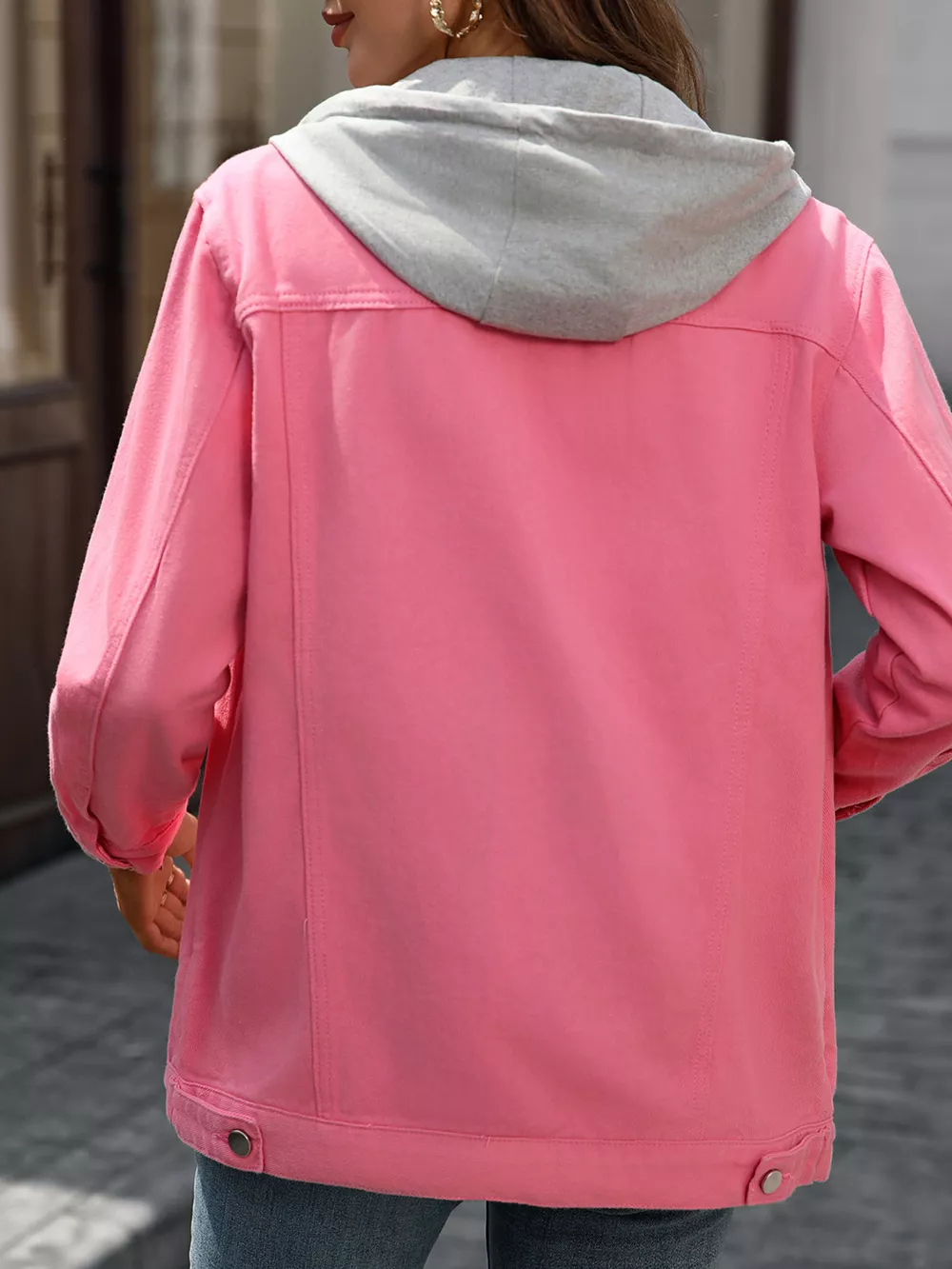 Button Up Long Sleeve Denim Jacket, image 3