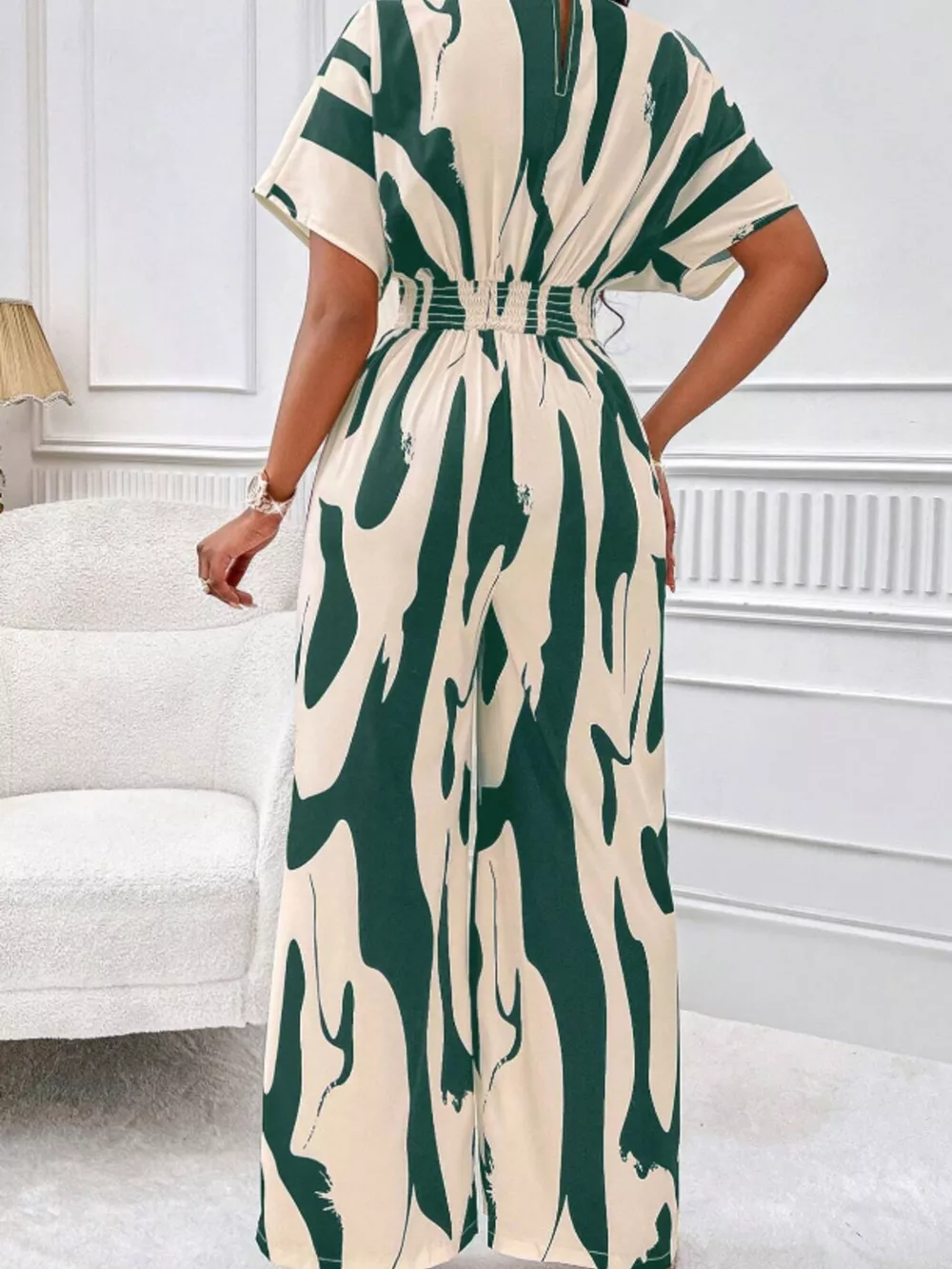Abstract Print Wide-Leg Jumpsuit, image 12