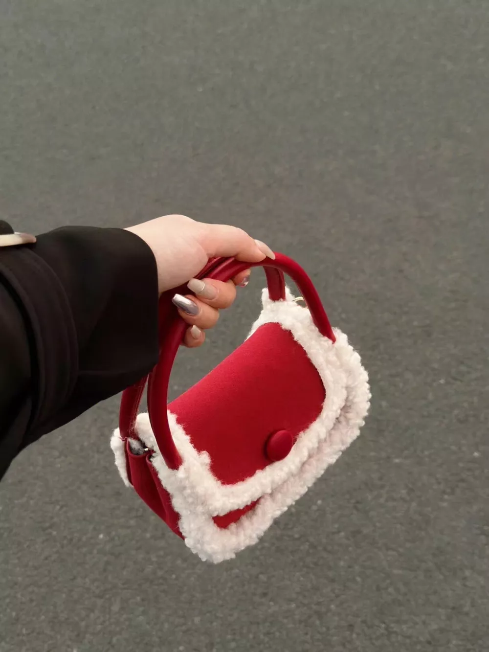 Fluffy Trim Mini Crossbody Bag, image 8