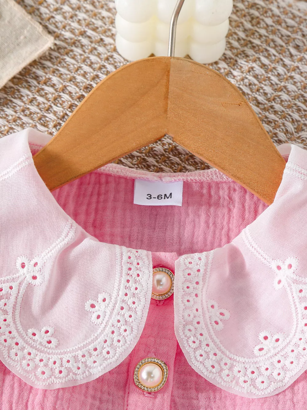 Children's Ruffle Trim Bow Decor Baby Set, image 7