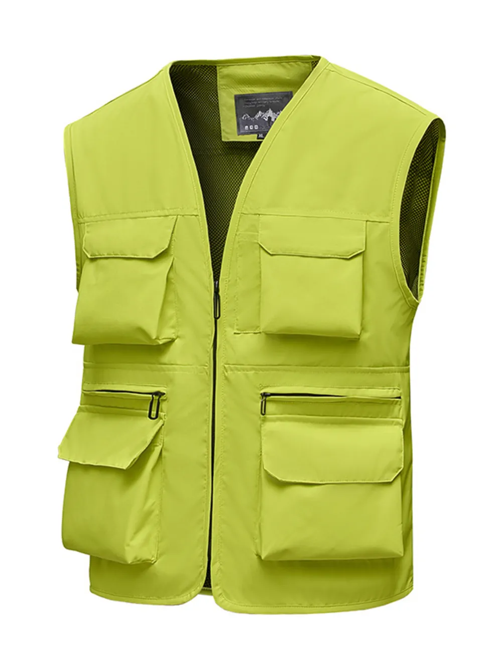 Men's Full Size Multi-Pocket Zip Up Vest Plus Size, image 2
