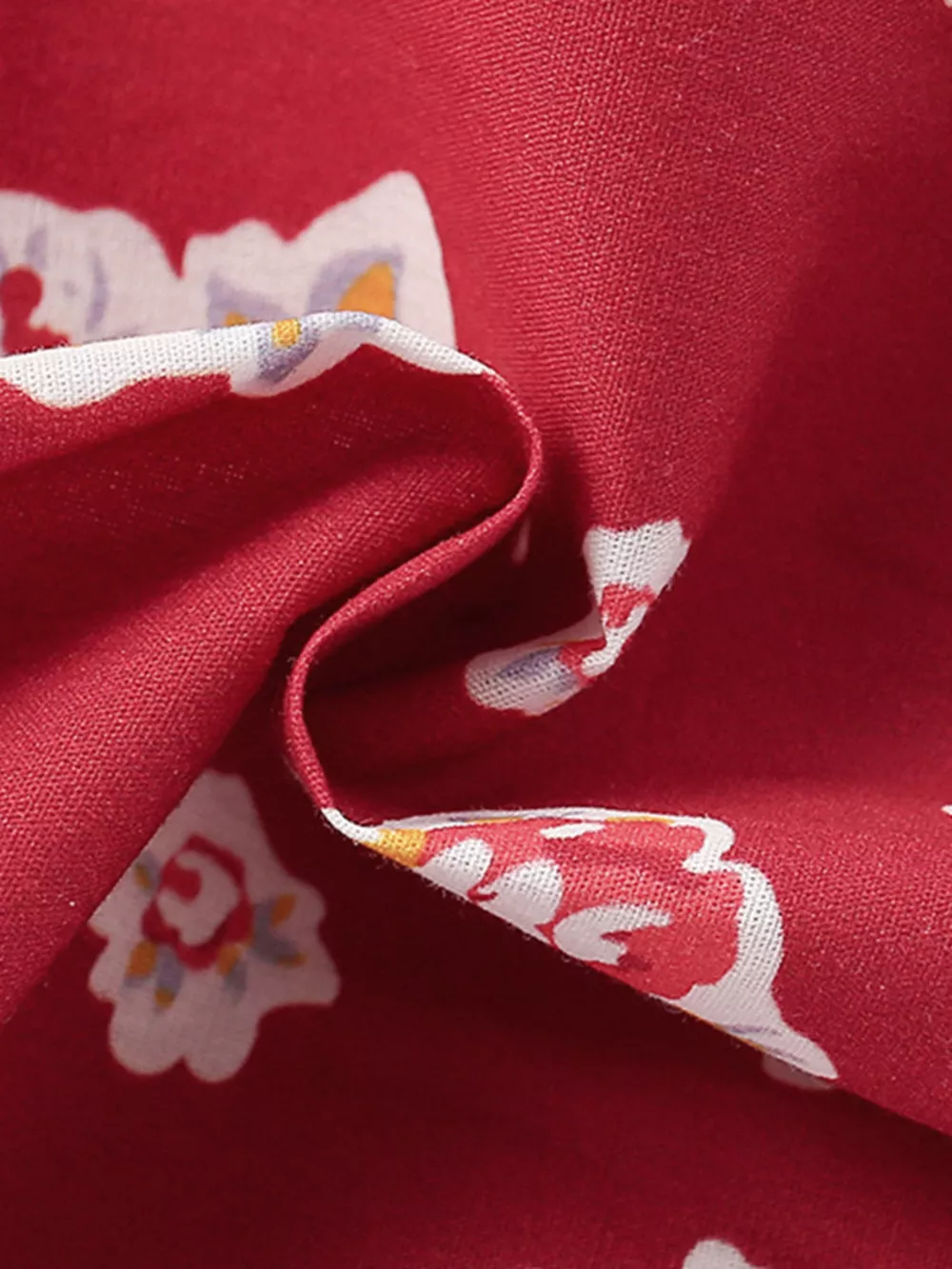 Children's Floral Print Ruffle Collar Button-Front Dress, image 3