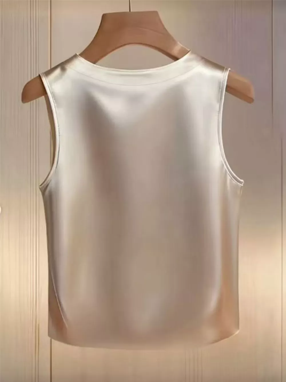 Pearl Embellished Satin Tank Top, image 2