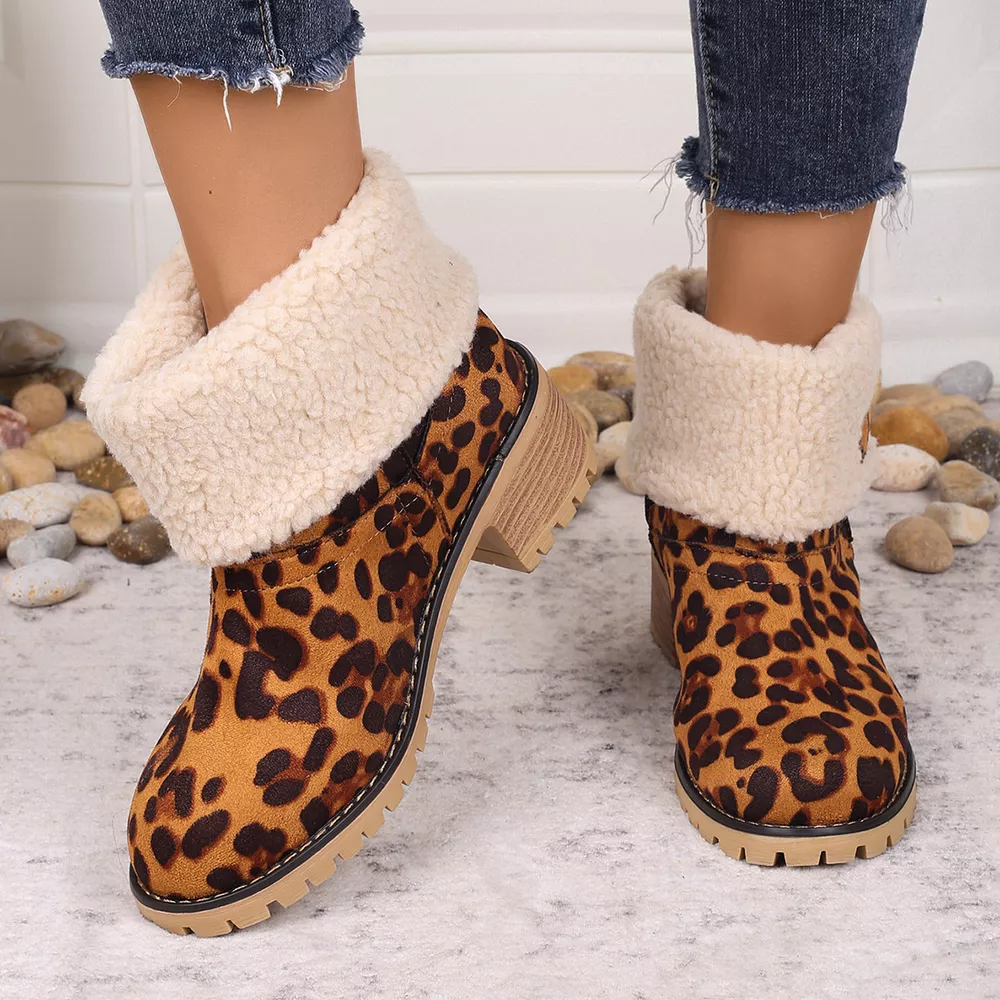 Leopard Print Plush Lined Boots, image 4