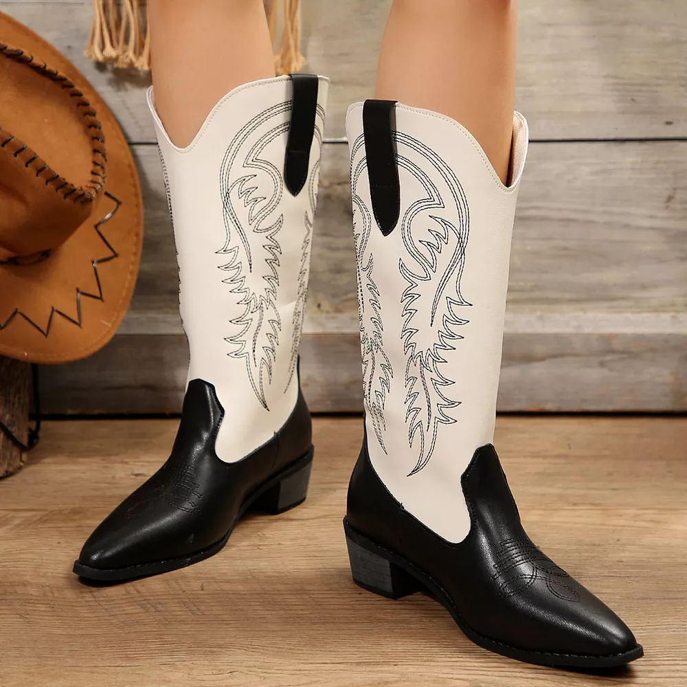 Point Toe Block Heels Boots, image 2