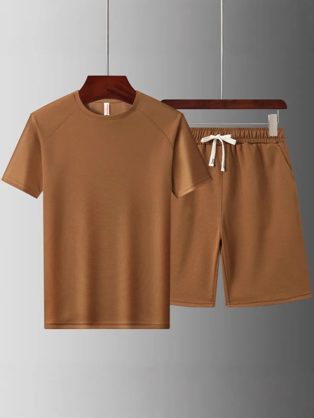 Men's Plus Size Short Sleeve Top and Shorts Set, image 7