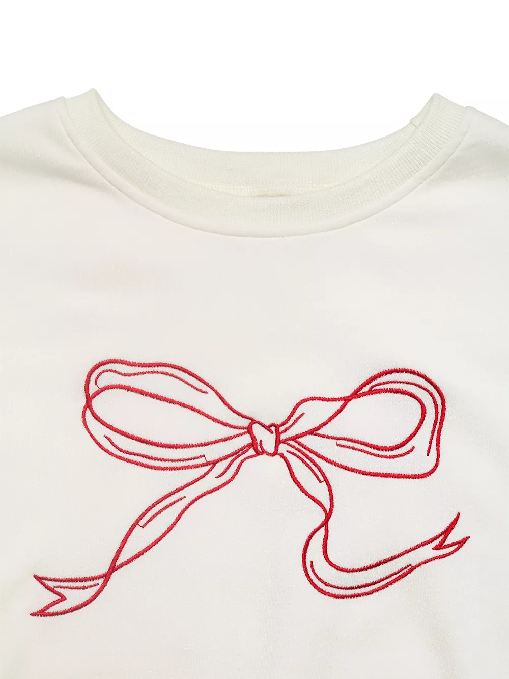 Bow Crew Neck Drop Shoulder Sweatshirt, image 6