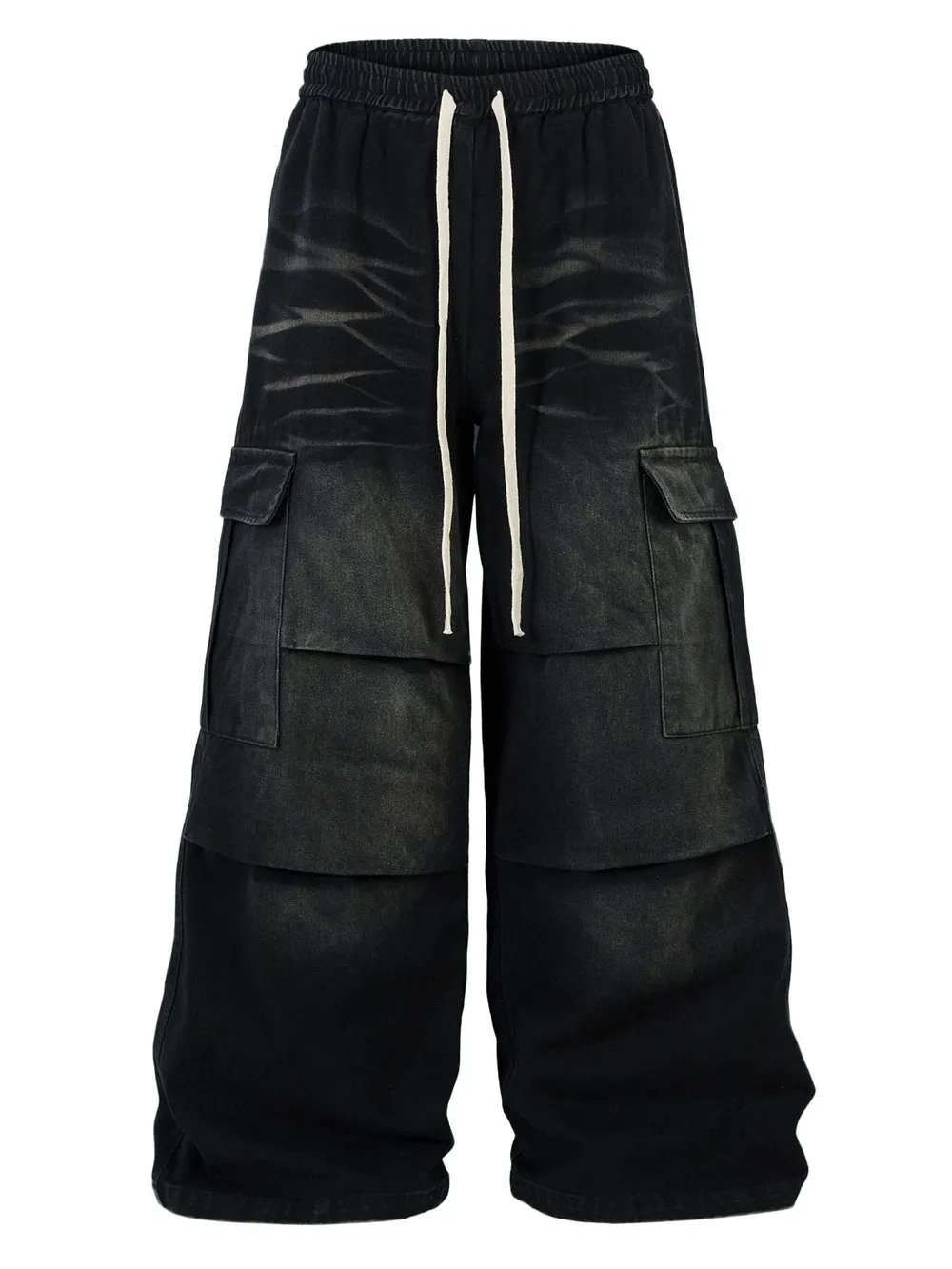 Men's Drawstring Wide Leg Cargo Jeans
